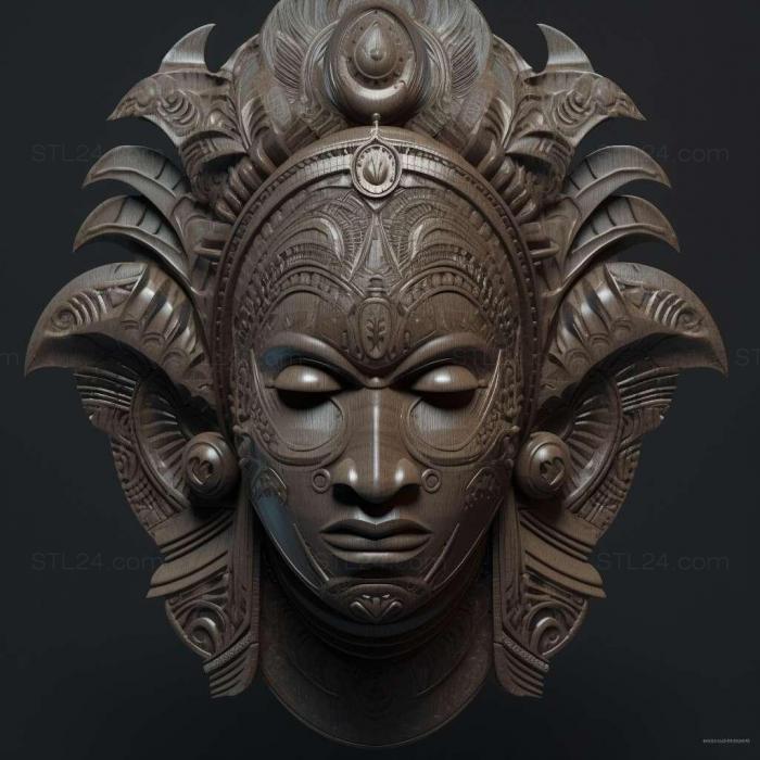 Games (African Mask 4, GAMES_29352) 3D models for cnc